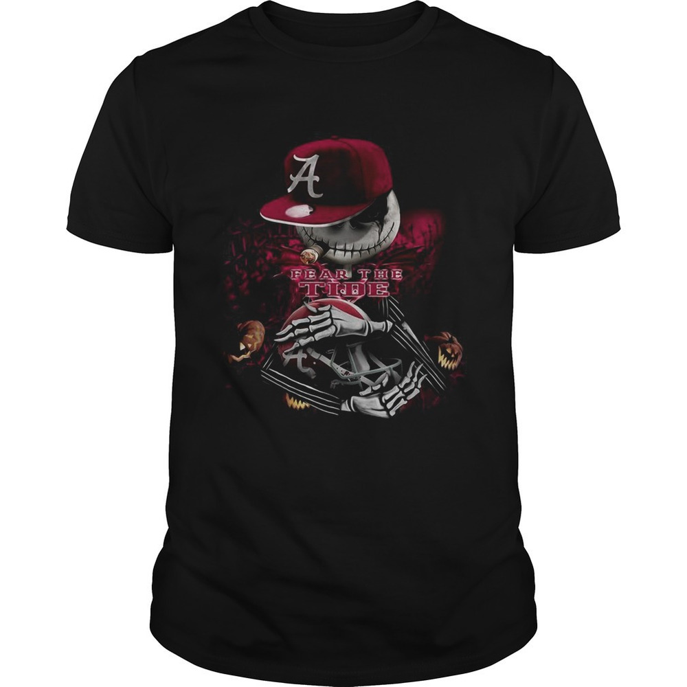 Halloween Jack Skellington Fear The Crimson Tide Shirt L